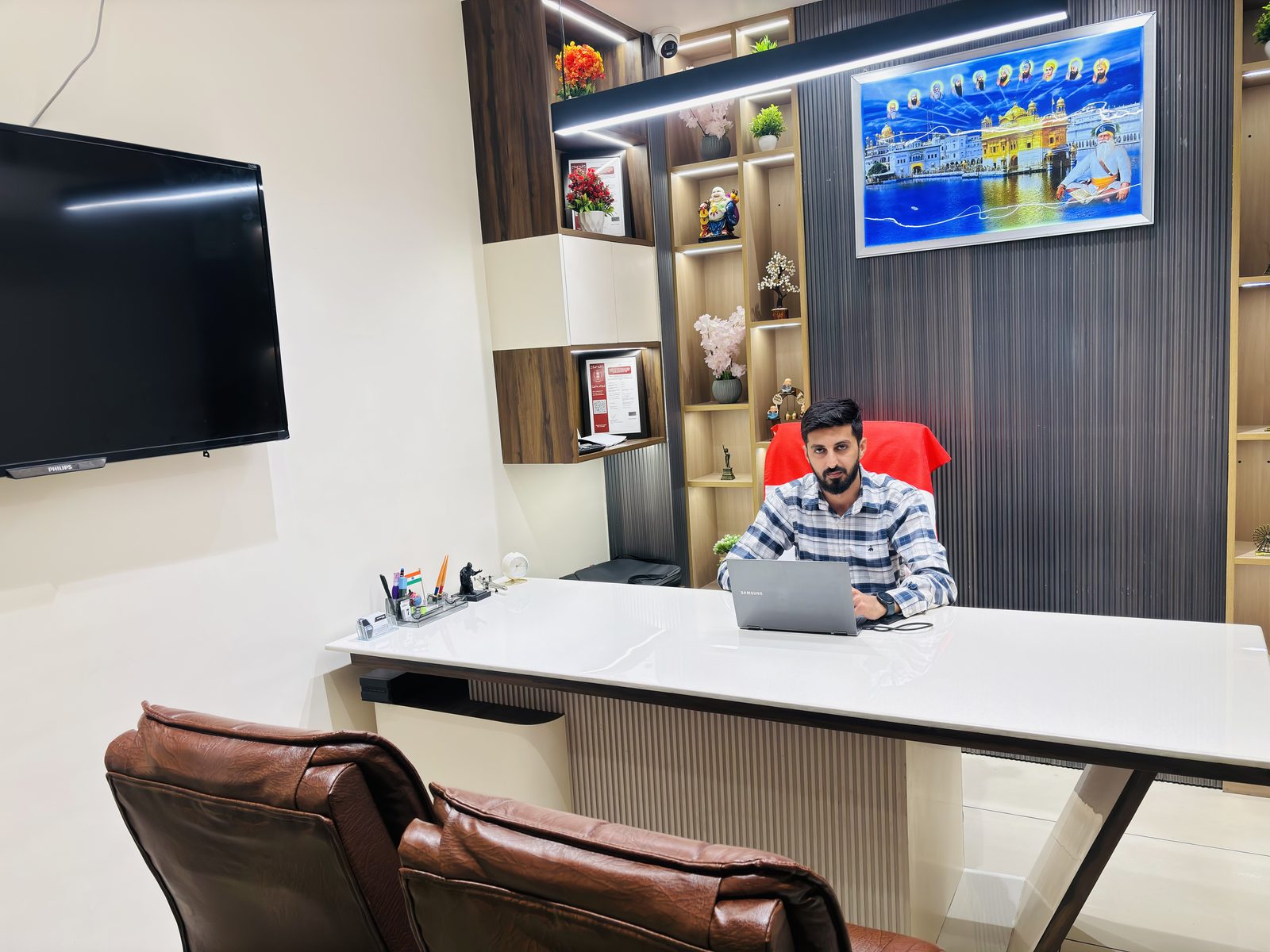 Karandeep Singh at the Visa Connection office in Jalandhar