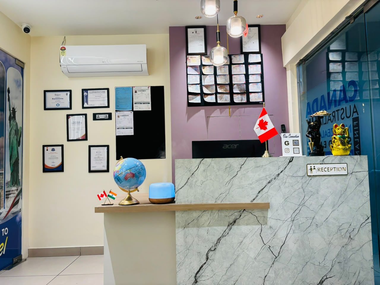 Visa Connection reception and certifications at the Jalandhar office